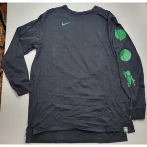 Celtics The Nike Tee Black Long Sleeve Size XL NBA Green Lucky Leprechaun Logo